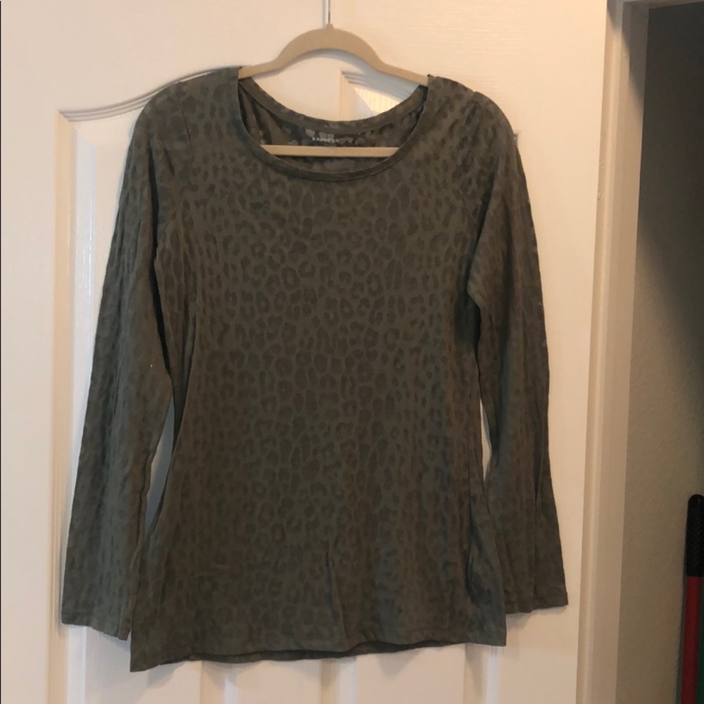 Express Army green layering long sleeve top.